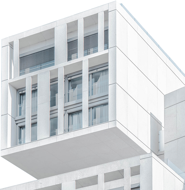 A white architectural Building
